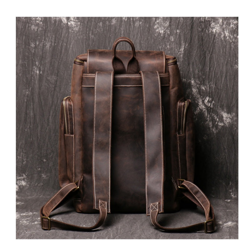 GOKA & MESCHÉ Full-Grain Cowhide Leather Backpack – Premium Handmade Travel & Business Bag