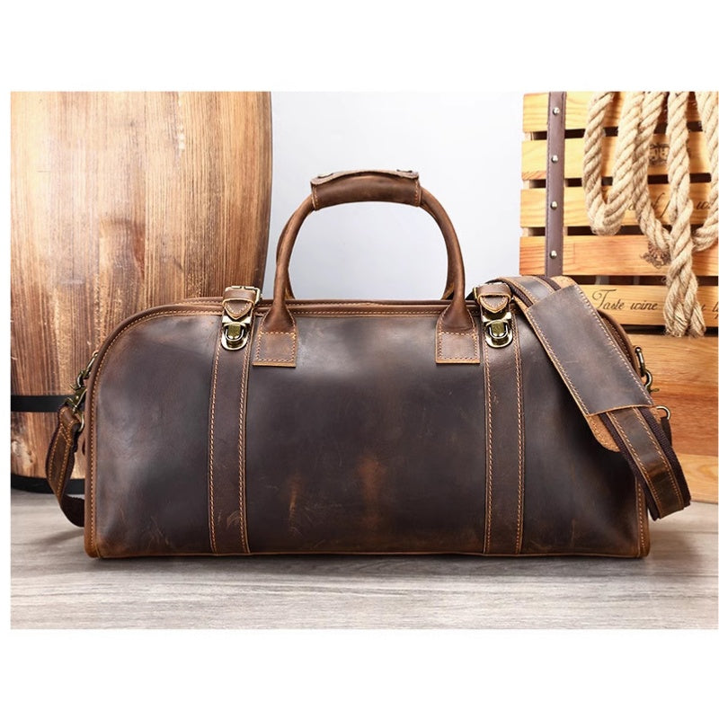 GOKA & MESCHÉ Lightweight Sports Tote – Waterproof Weekend Gear Organizer Bag (Dark Brown)