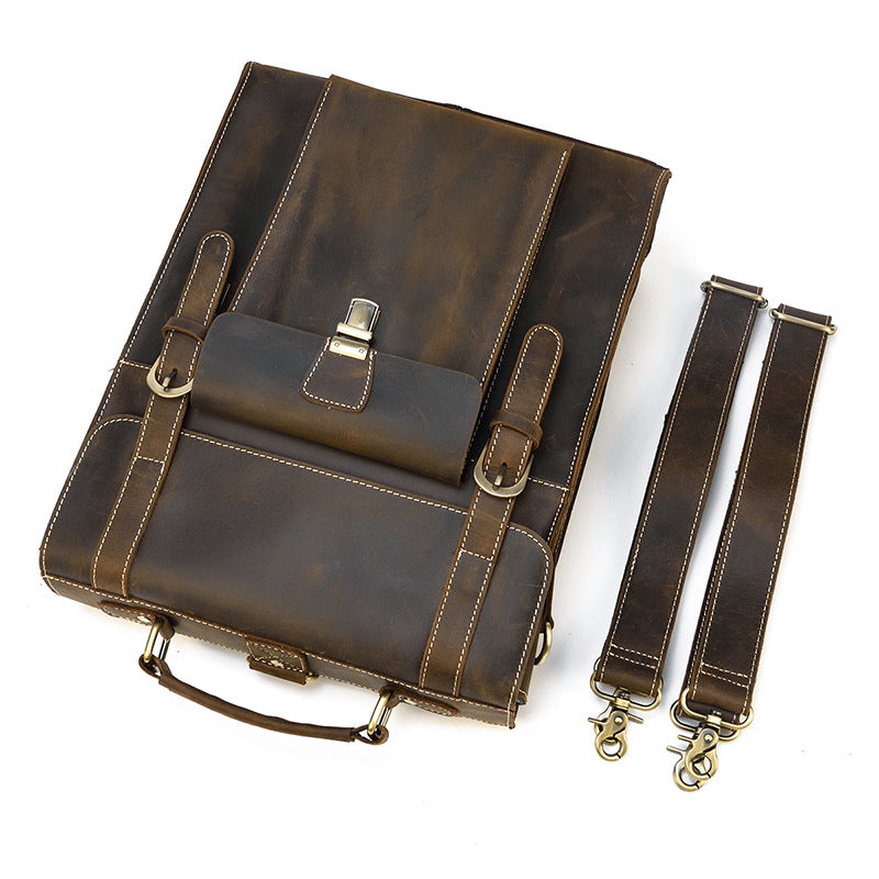 GOKA & MESCHÉ Full-Grain Cowhide Leather Bag – Premium Handcrafted Travel & Business Bag