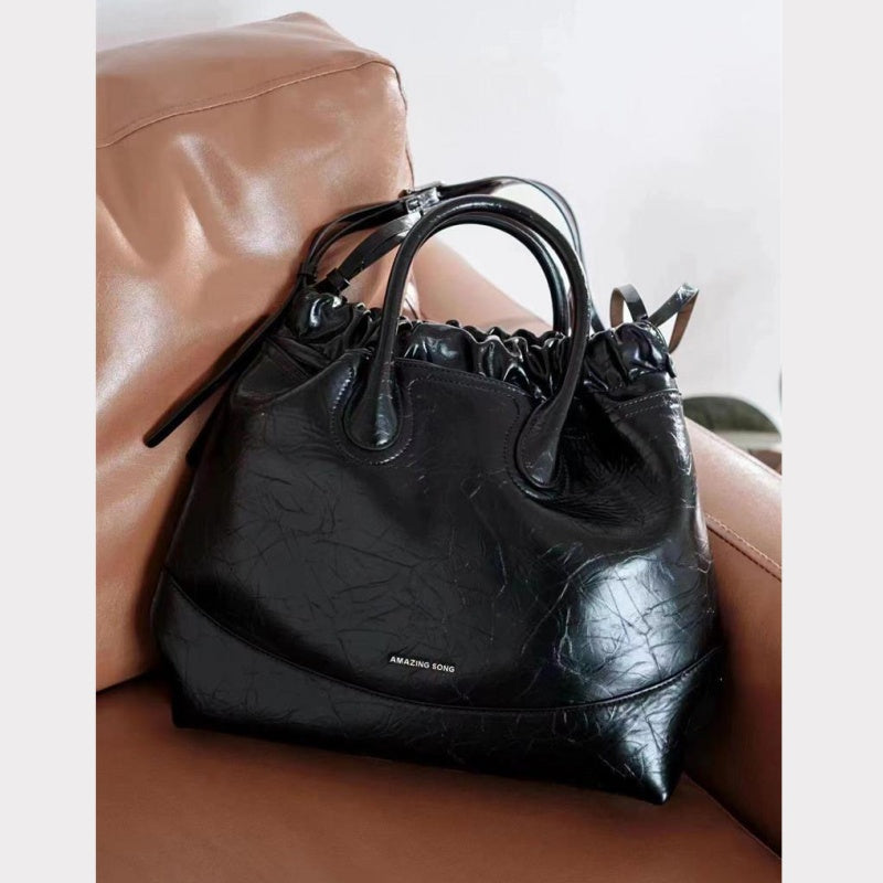 GOKA & MESCHÉ Women’s Split Leather Handbag – Elegant Everyday Tote with Structured Design