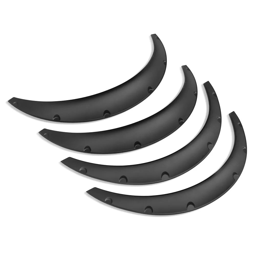 Set of 4 Universal ABS + Fiberglass Fender Wheel Arch Flare Extensions – New School Wide Car Bumper Kit