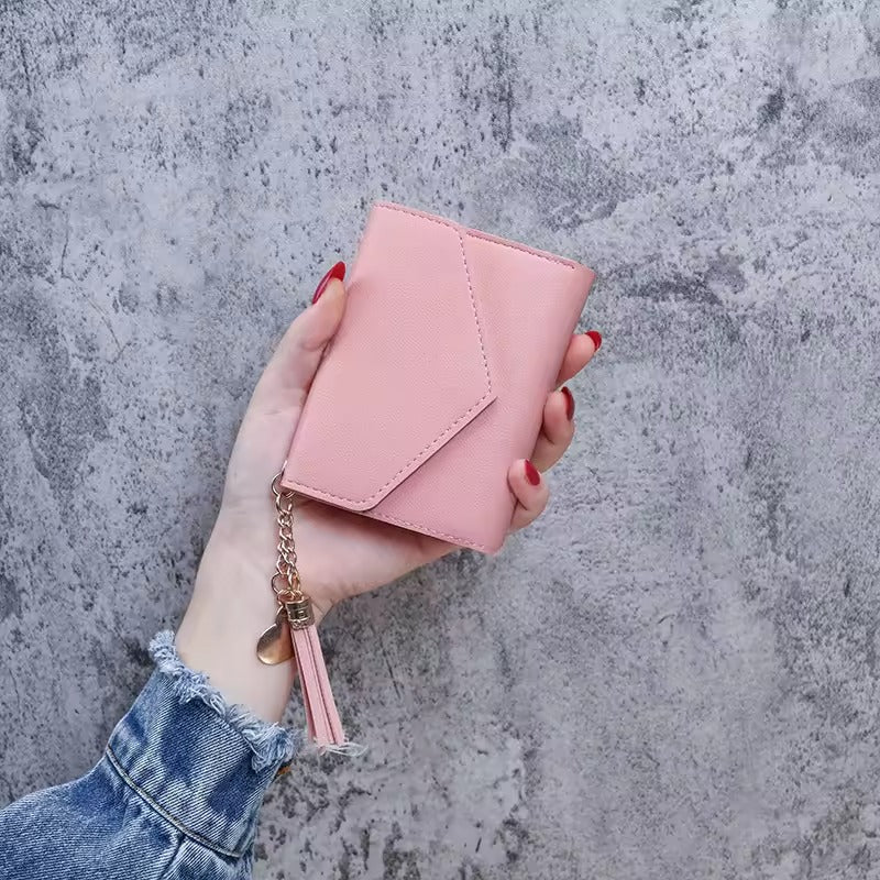 GOKA & MESCHÉ Leather Small Purse – Foldable ID Card, Bank Card & Coin Wallet for Women
