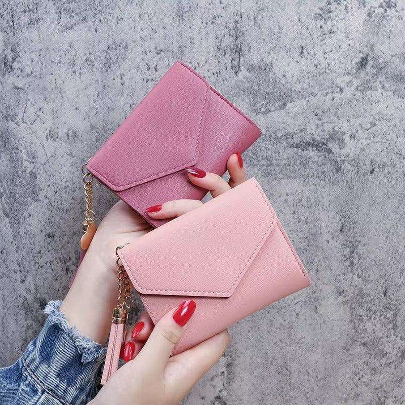 GOKA & MESCHÉ Leather Small Purse – Foldable ID Card, Bank Card & Coin Wallet for Women