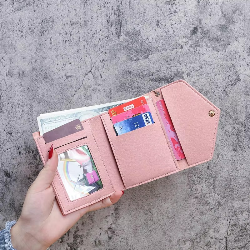 GOKA & MESCHÉ Leather Small Purse – Foldable ID Card, Bank Card & Coin Wallet for Women