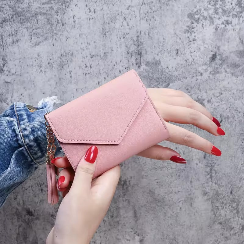 GOKA & MESCHÉ Leather Small Purse – Foldable ID Card, Bank Card & Coin Wallet for Women