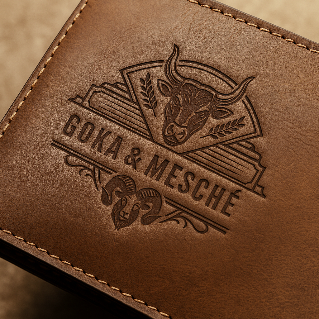 GOKA & MESCHÉ Signature Full-Grain Premium Leather Wallet – Embossed Logo, Timeless Luxury
